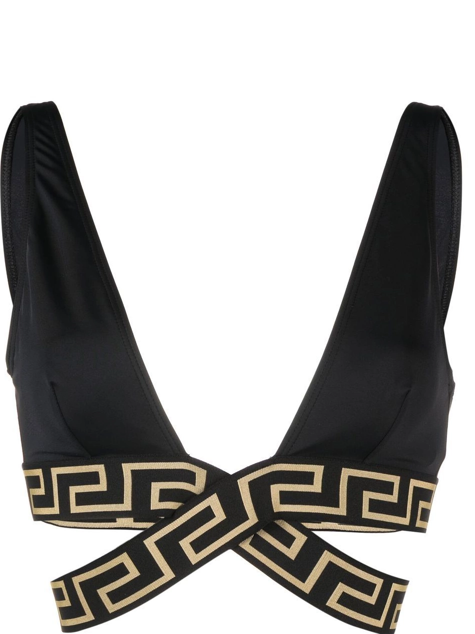 Affordable top Women Border bikini Greca triangle Versace 0708